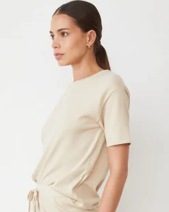 MONROW Light Soft Knit Basic Tee SAND Cheap