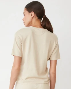 MONROW Light Soft Knit Basic Tee SAND Cheap