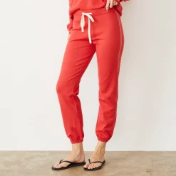 MONROW Light Soft Knit Contrast Stitch Vintage Sweat CHERRY Store