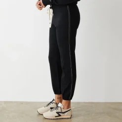 MONROW Lightknit Contrast Stitch Vintage Sweat BLACK Store