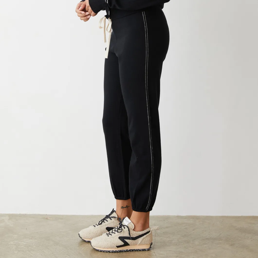 MONROW Lightknit Contrast Stitch Vintage Sweat BLACK Store