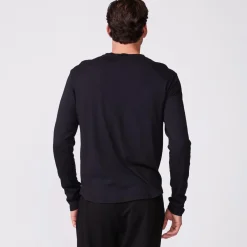 MONROW Long Sleeve Henley BLACK Store