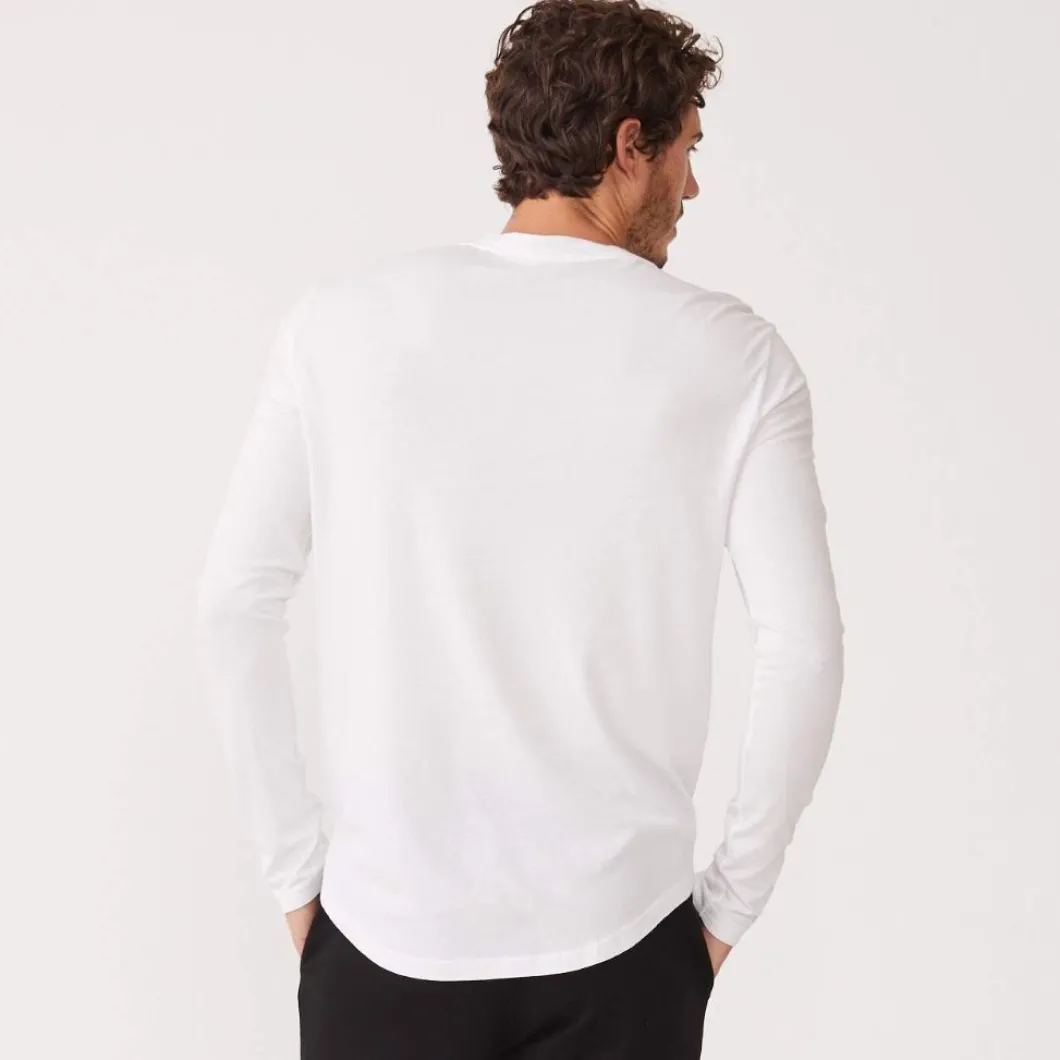 MONROW Long Sleeve Henley WHITE Sale