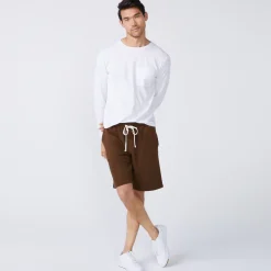 MONROW Long Sleeve Pocket Crew WHITE Fashion