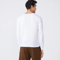 MONROW Long Sleeve Pocket Crew WHITE Fashion