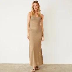 MONROW Mesh Maxi Dress CROISSANT Outlet
