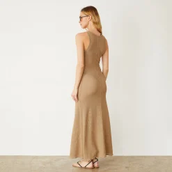 MONROW Mesh Maxi Dress CROISSANT Outlet