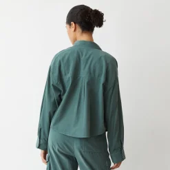 MONROW Mini Corduroy Cropped Shirt CACTUS Discount