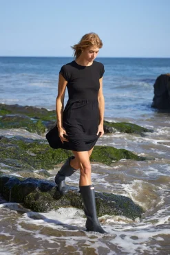 MONROW Mix Media Maxi Dress BLACK Discount