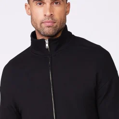 MONROW Mock Neck Zip Up BLACK Hot