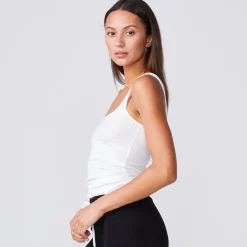 MONROW Narrow Rib Tank - Color WHITE New