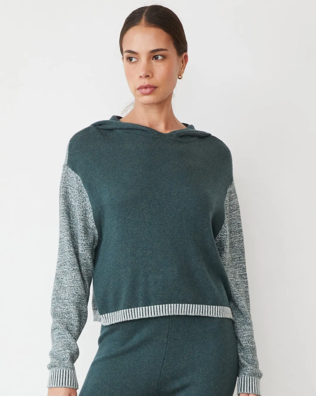 MONROW Organic Cotton Cashmere Hooded Sweater SEAMOSS Cheap