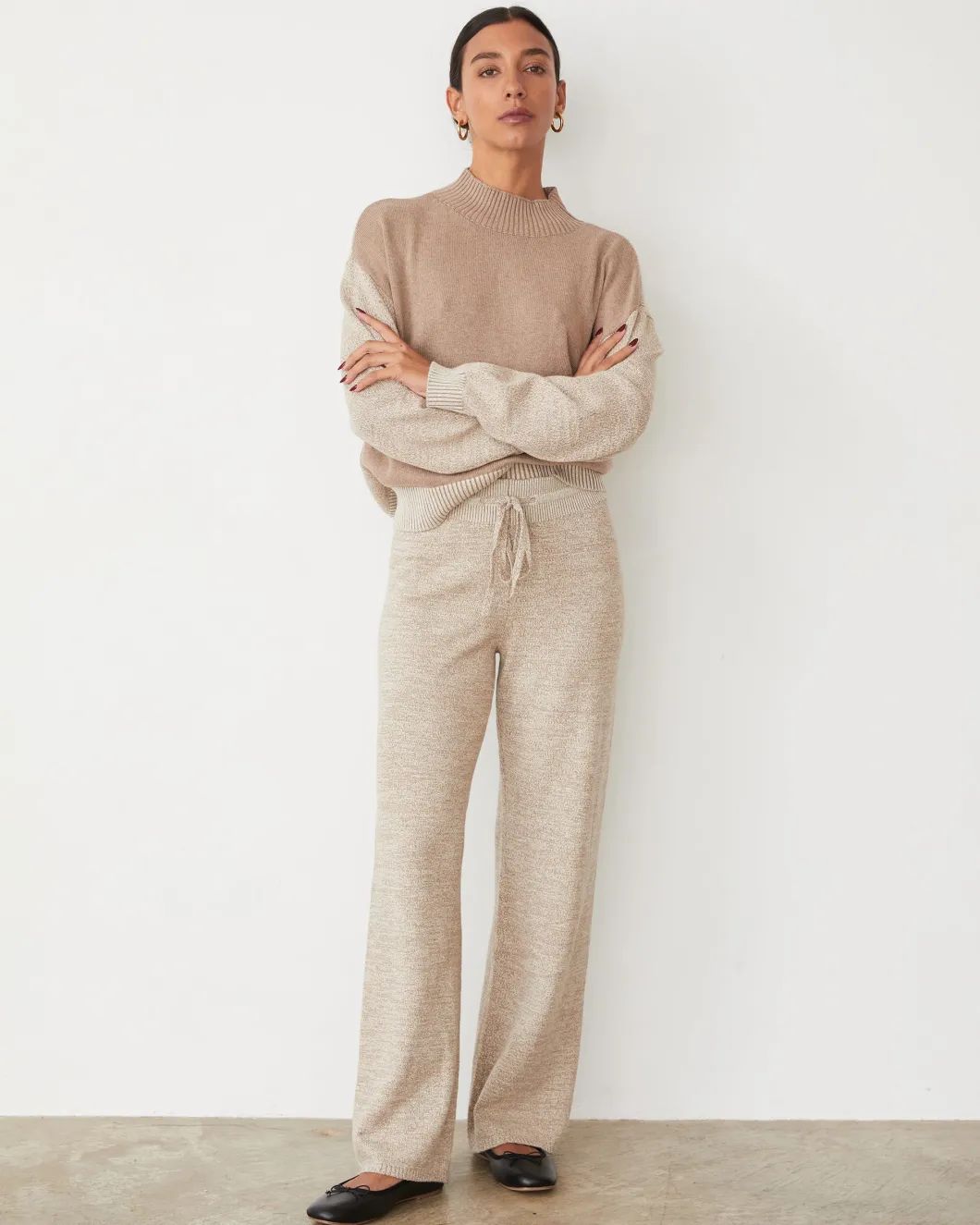 MONROW Organic Cotton Cashmere Relaxed Pant WALNUT Shop