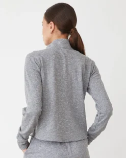 MONROW Original Fleece Half Zip Sweatshirt GRANITE Flash Sale