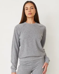 MONROW Original Fleece Vintage Raglan GRANITE Outlet