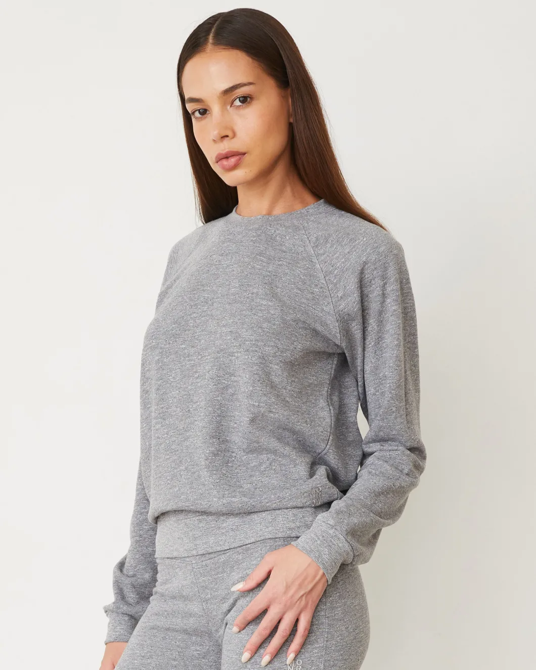 MONROW Original Fleece Vintage Raglan GRANITE Outlet