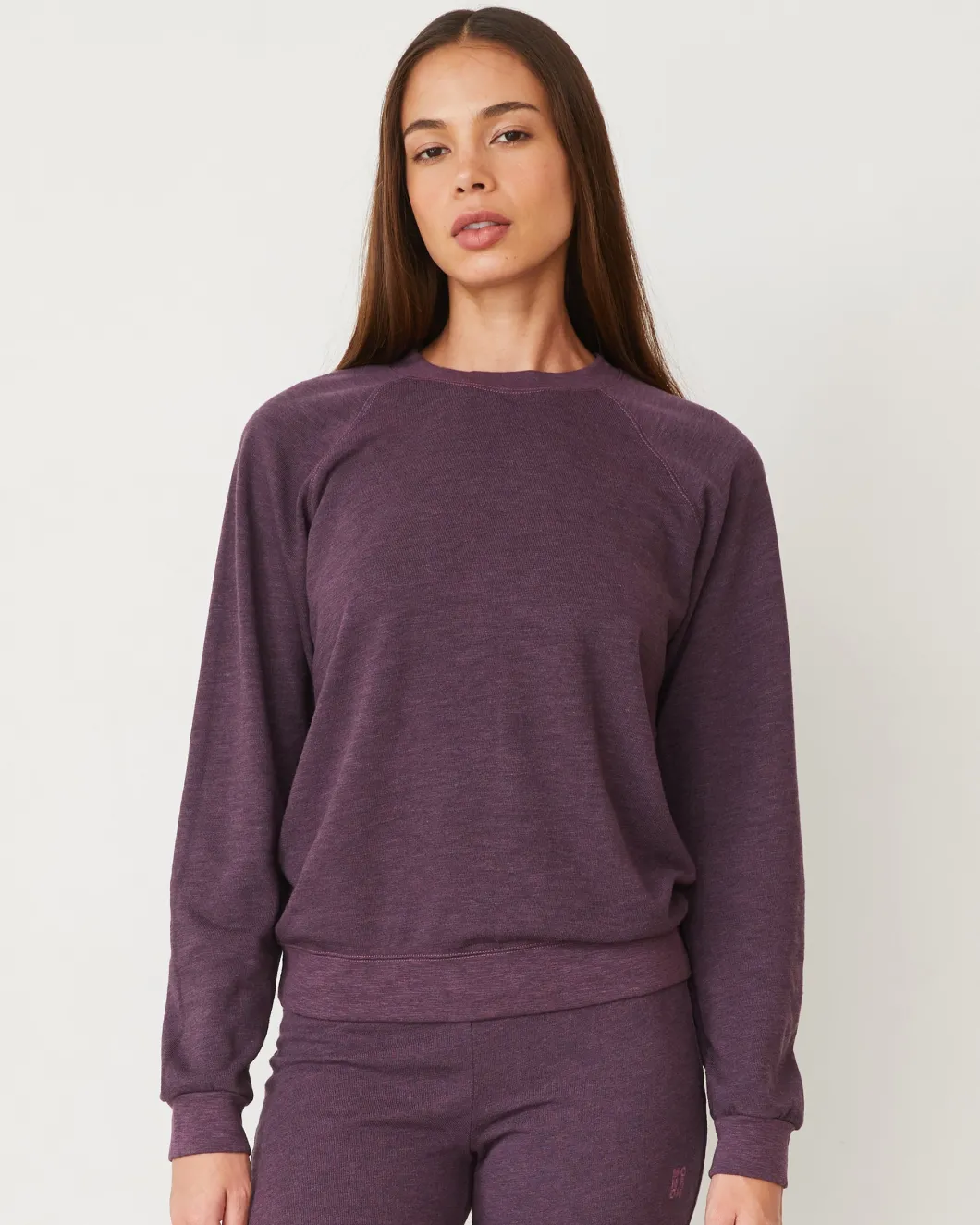 MONROW Original Fleece Vintage Raglan HEATHEREDGRAPE New