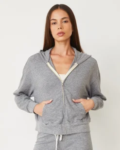 MONROW Original Fleece Zip Up Hoody GRANITE Shop