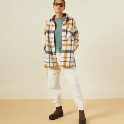 MONROW Plaid Shacket BLACK/NAT/CAMEL Hot