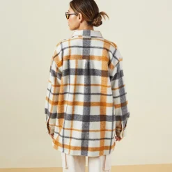 MONROW Plaid Shacket BLACK/NAT/CAMEL Hot