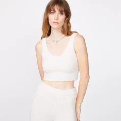 MONROW Plush Sweater Tank - Color CHALK New