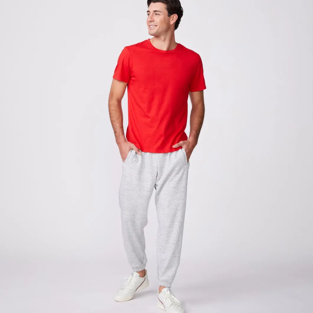 MONROW Relaxed Crew DEEPRED Clearance