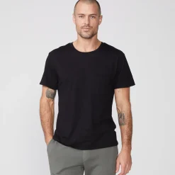 MONROW Relaxed Pocket Crew BLACK Fashion