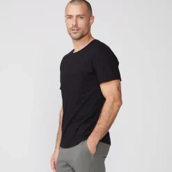 MONROW Relaxed Pocket Crew BLACK Fashion