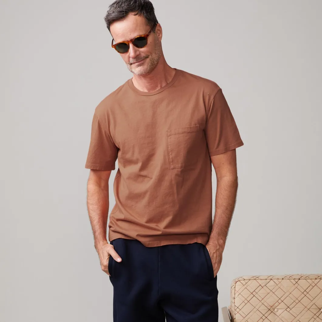 MONROW Relaxed Pocket Crew CARAMEL Best