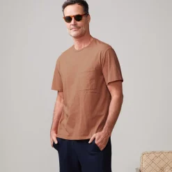 MONROW Relaxed Pocket Crew CARAMEL Best