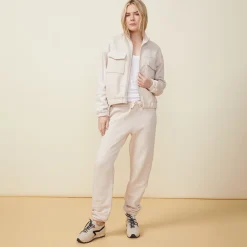 MONROW Seamed Bomber Jacket BONE Hot