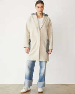 MONROW Sherpa Hooded Jacket BONE Clearance