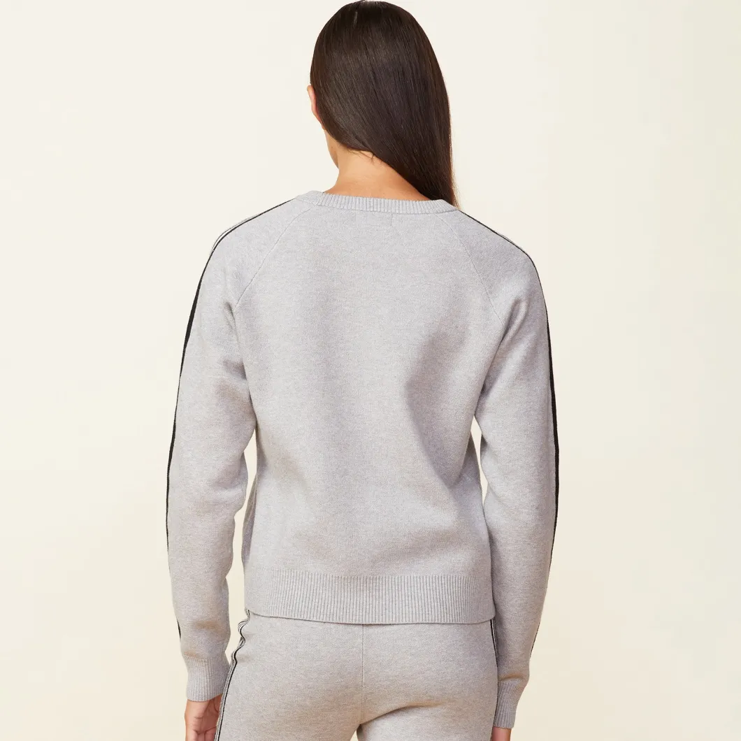 MONROW Soft Knit Track Raglan Sweater HEATHERGREY Shop