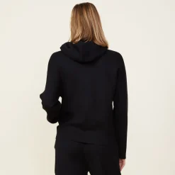 MONROW Soft Knit Zip Up Hoody BLACK New