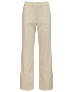 MONROW Soft Twill Patch Pocket Pant BONE New