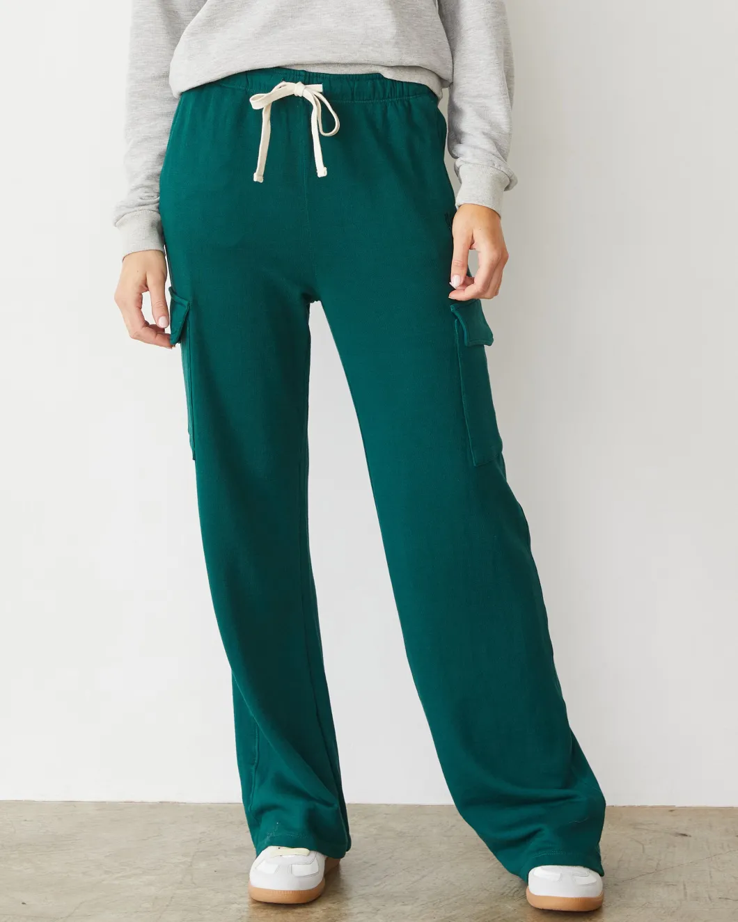 MONROW Softfleece Straight Leg Cargo Sweat FOREST Best