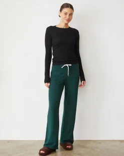 MONROW Softfleece Straight Leg Vintage Sweat EVERGREEN Hot