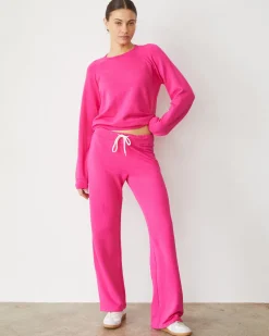 MONROW Softfleece Straight Leg Vintage Sweat FUCHSIA Hot
