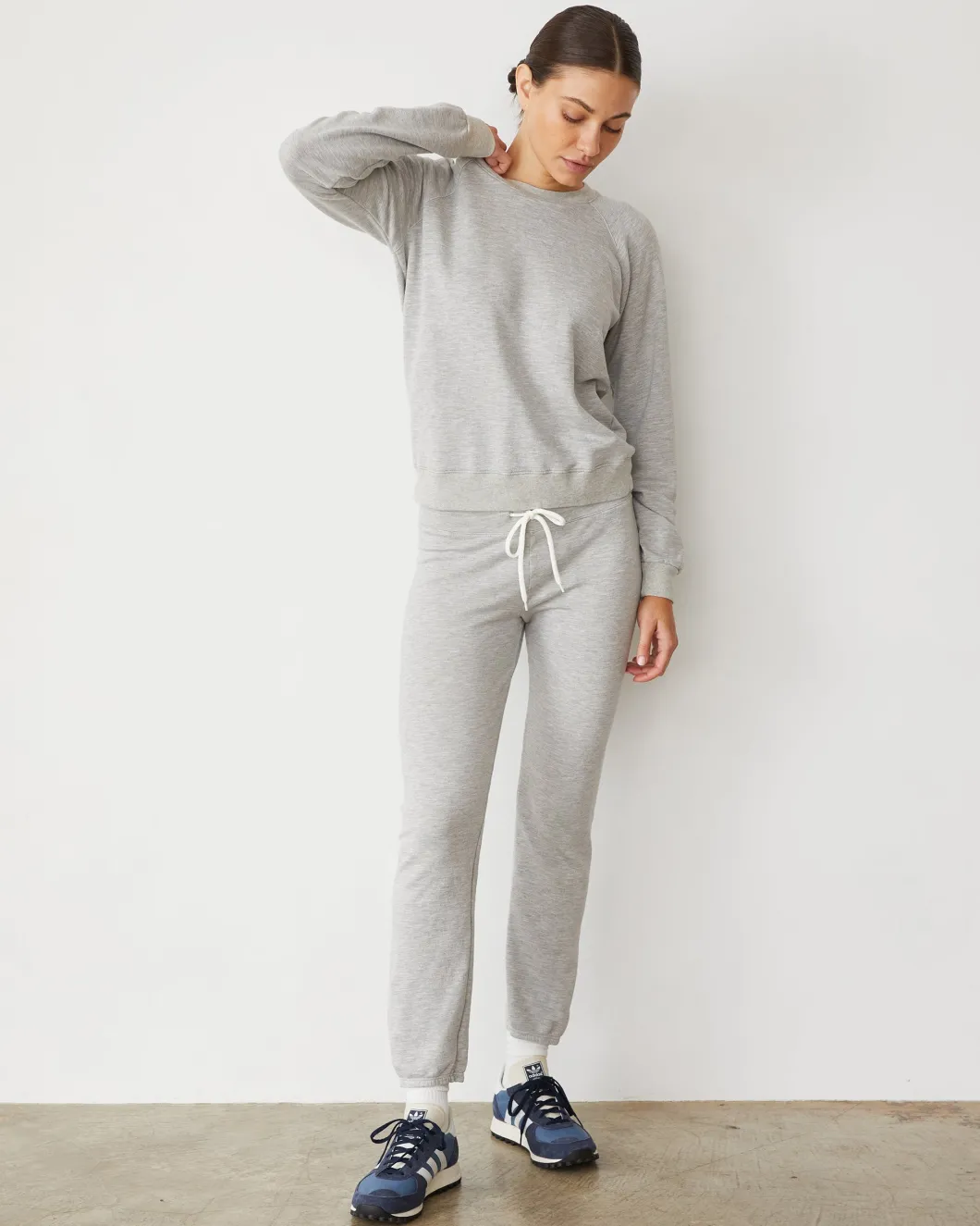 MONROW Softfleece Vintage Raglan HEATHERGREY Best