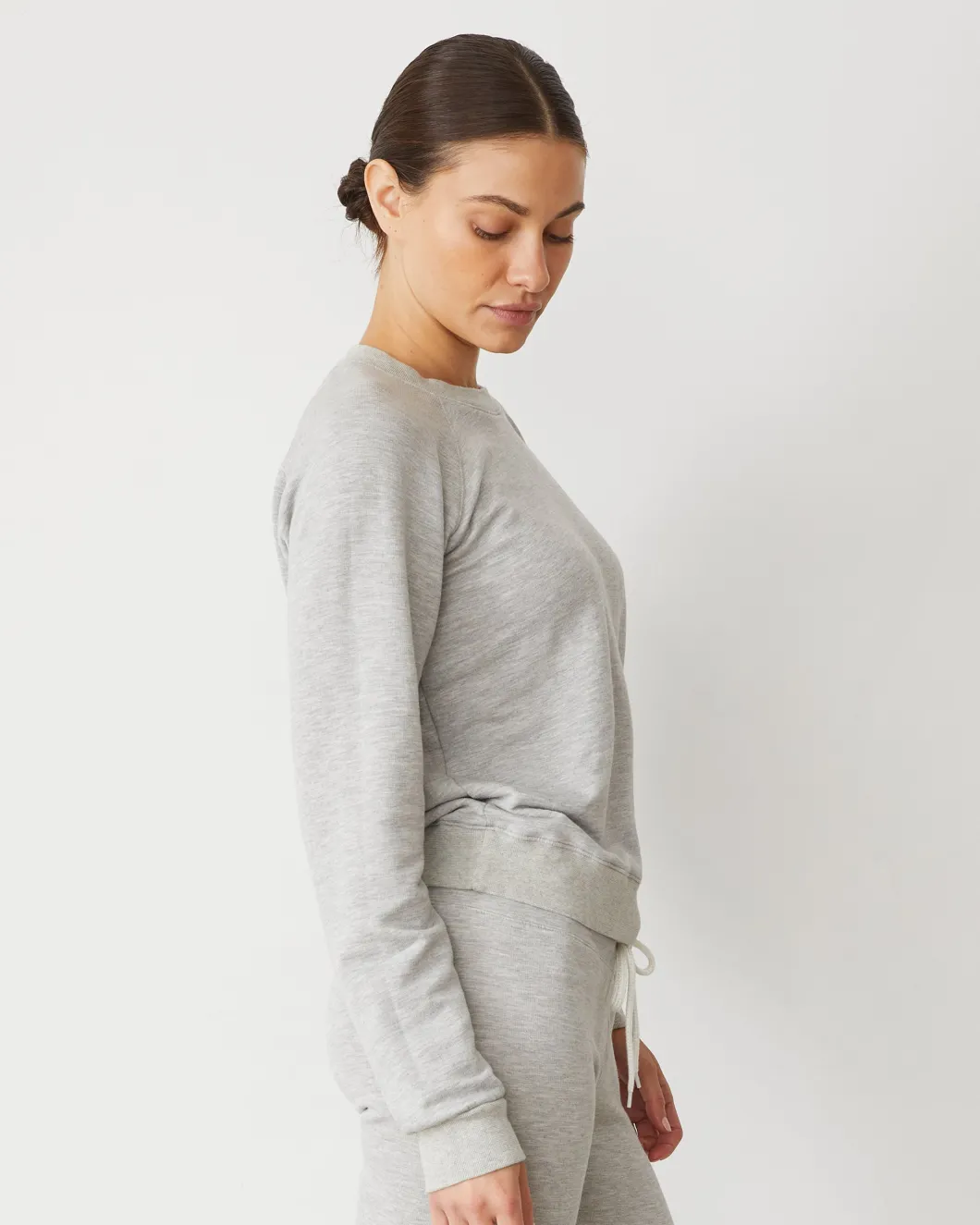 MONROW Softfleece Vintage Raglan HEATHERGREY Best