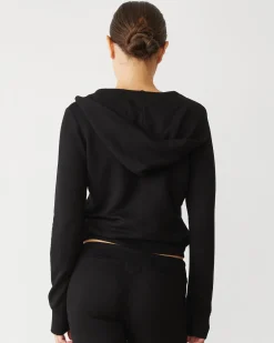 MONROW Softfleece Zip Up Hoody BLACK Clearance