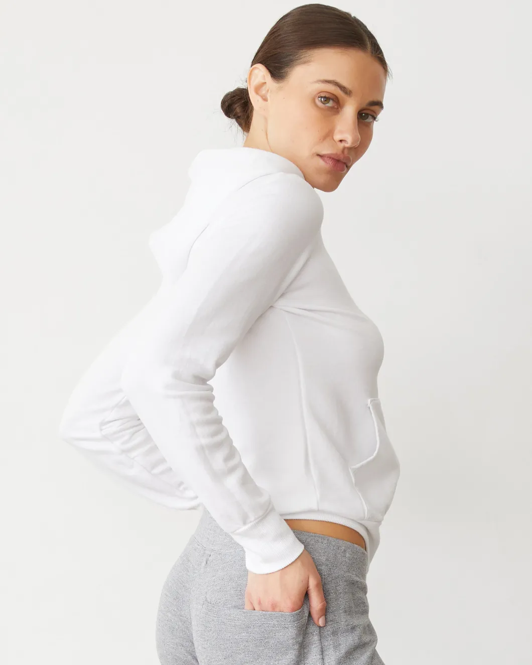 MONROW Softfleece Zip Up Hoody WHITE Discount