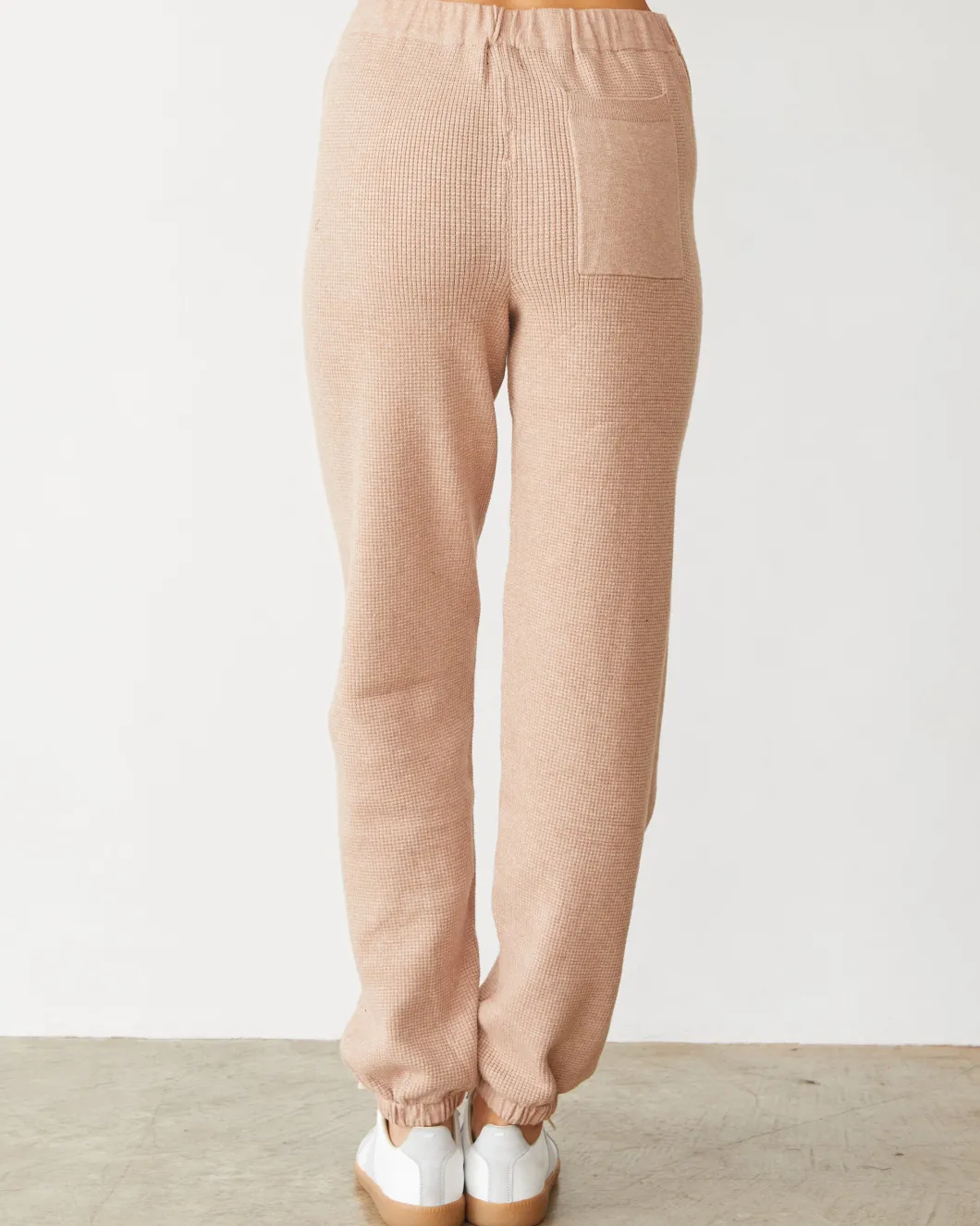 MONROW Softknit Rib Waffle Oversized Sweat TAUPE Cheap