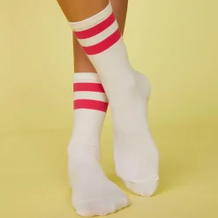 MONROW Stripe Socks BONE/RASPBERRY Outlet