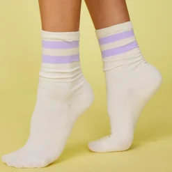 MONROW Stripe Socks BONE/WISTERIA Store