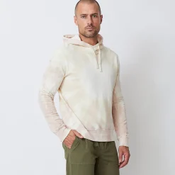 MONROW Sunburst Tie Dye Pullover Hoody BONE/WHITE/TAUPE Outlet