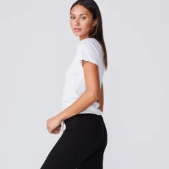 MONROW Super Fine Jersey Fitted Crew Neck Tee WHITE Discount