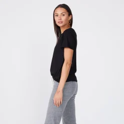 MONROW Super Fine Jersey Oversized Crew Neck Tee - BLACK Online