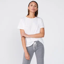 MONROW Superfine Jersey Oversized Crew Neck Tee - WHITE Discount