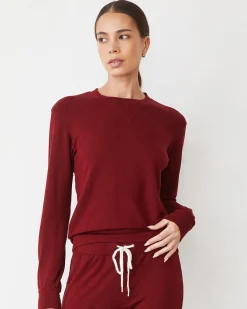 MONROW Supersoft Crew Neck Sweatshirt RUBY Flash Sale